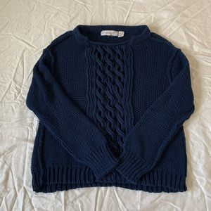 Inhabit Wide Cable Knit Sweater S Navy